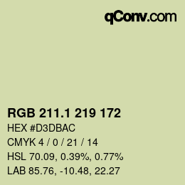 Color code: RGB 211.1 219 172 | qconv.com