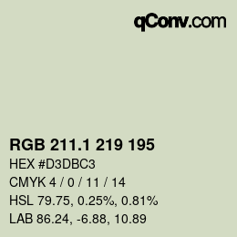 カラーコード: RGB 211.1 219 195 | qconv.com
