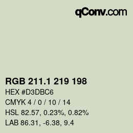 カラーコード: RGB 211.1 219 198 | qconv.com