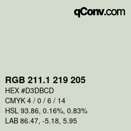 カラーコード: RGB 211.1 219 205 | qconv.com