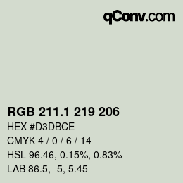 カラーコード: RGB 211.1 219 206 | qconv.com