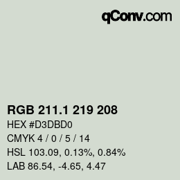 カラーコード: RGB 211.1 219 208 | qconv.com