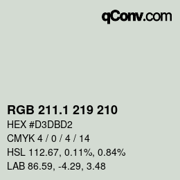 Color code: RGB 211.1 219 210 | qconv.com