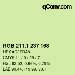 カラーコード: RGB 211.1 237 168 | qconv.com