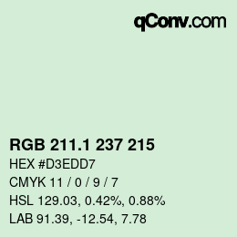 Farbcode: RGB 211.1 237 215 | qconv.com