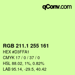 カラーコード: RGB 211.1 255 161 | qconv.com