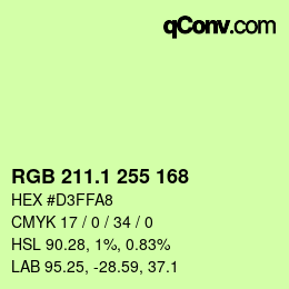 カラーコード: RGB 211.1 255 168 | qconv.com