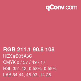 カラーコード: RGB 211.1 90.8 108 | qconv.com