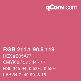 カラーコード: RGB 211.1 90.8 119 | qconv.com