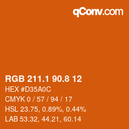 カラーコード: RGB 211.1 90.8 12 | qconv.com