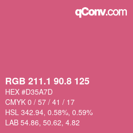 カラーコード: RGB 211.1 90.8 125 | qconv.com