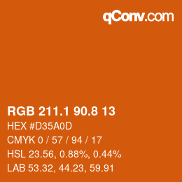 Farbcode: RGB 211.1 90.8 13 | qconv.com
