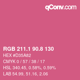 カラーコード: RGB 211.1 90.8 130 | qconv.com