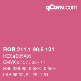 カラーコード: RGB 211.1 90.8 131 | qconv.com