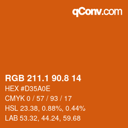 Farbcode: RGB 211.1 90.8 14 | qconv.com