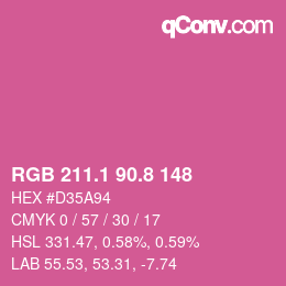 カラーコード: RGB 211.1 90.8 148 | qconv.com
