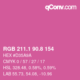 カラーコード: RGB 211.1 90.8 154 | qconv.com