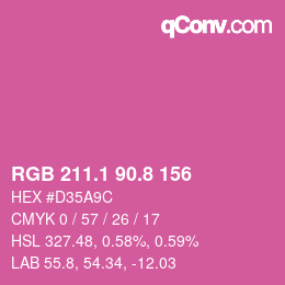 カラーコード: RGB 211.1 90.8 156 | qconv.com