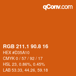 Color code: RGB 211.1 90.8 16 | qconv.com