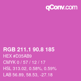 カラーコード: RGB 211.1 90.8 185 | qconv.com