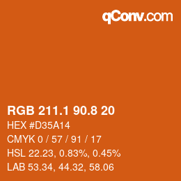 Color code: RGB 211.1 90.8 20 | qconv.com