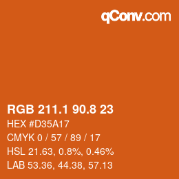 Farbcode: RGB 211.1 90.8 23 | qconv.com