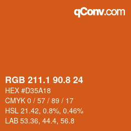 カラーコード: RGB 211.1 90.8 24 | qconv.com