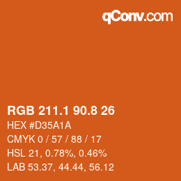 Color code: RGB 211.1 90.8 26 | qconv.com