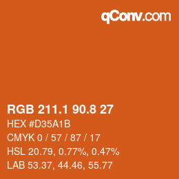 Color code: RGB 211.1 90.8 27 | qconv.com
