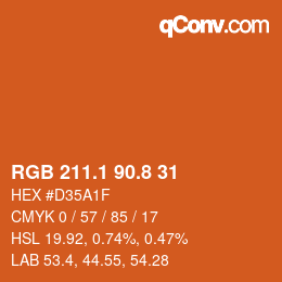 Color code: RGB 211.1 90.8 31 | qconv.com