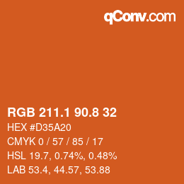 Color code: RGB 211.1 90.8 32 | qconv.com