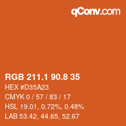 Color code: RGB 211.1 90.8 35 | qconv.com