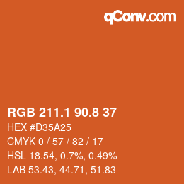 Color code: RGB 211.1 90.8 37 | qconv.com