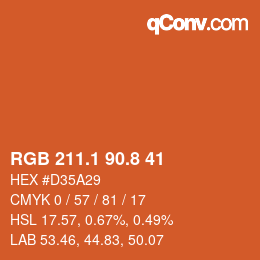 Color code: RGB 211.1 90.8 41 | qconv.com