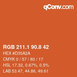 Color code: RGB 211.1 90.8 42 | qconv.com