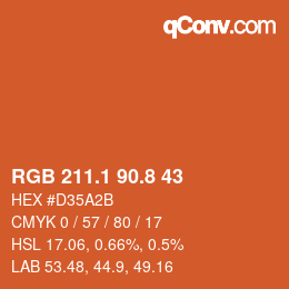 Color code: RGB 211.1 90.8 43 | qconv.com