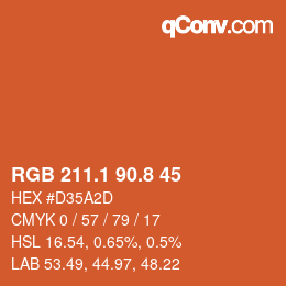 Color code: RGB 211.1 90.8 45 | qconv.com