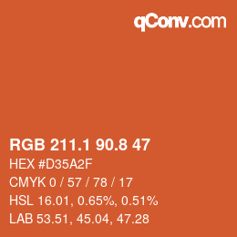 Color code: RGB 211.1 90.8 47 | qconv.com