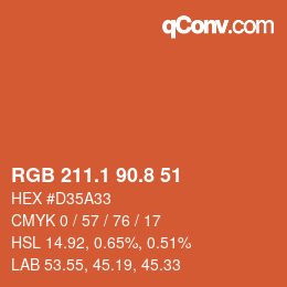 Color code: RGB 211.1 90.8 51 | qconv.com