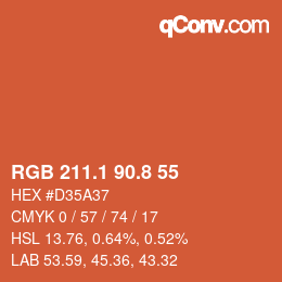 Farbcode: RGB 211.1 90.8 55 | qconv.com