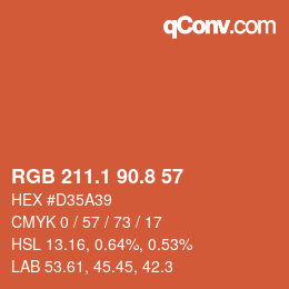 Color code: RGB 211.1 90.8 57 | qconv.com