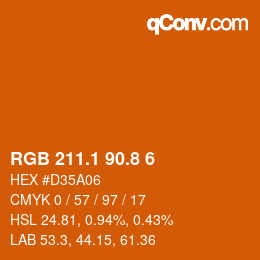 Color code: RGB 211.1 90.8 6 | qconv.com