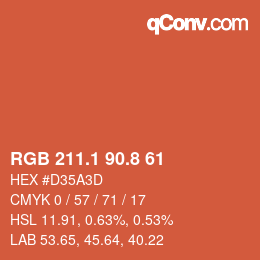 Color code: RGB 211.1 90.8 61 | qconv.com