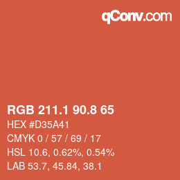 Color code: RGB 211.1 90.8 65 | qconv.com