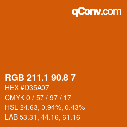 Color code: RGB 211.1 90.8 7 | qconv.com