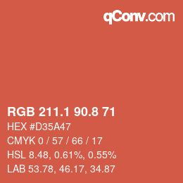 Color code: RGB 211.1 90.8 71 | qconv.com