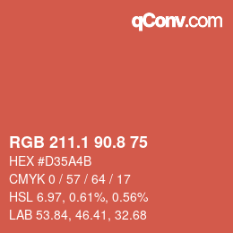 Color code: RGB 211.1 90.8 75 | qconv.com
