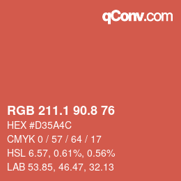 Color code: RGB 211.1 90.8 76 | qconv.com