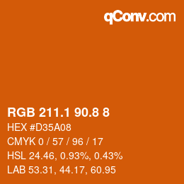 Color code: RGB 211.1 90.8 8 | qconv.com