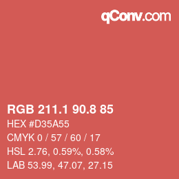 Color code: RGB 211.1 90.8 85 | qconv.com